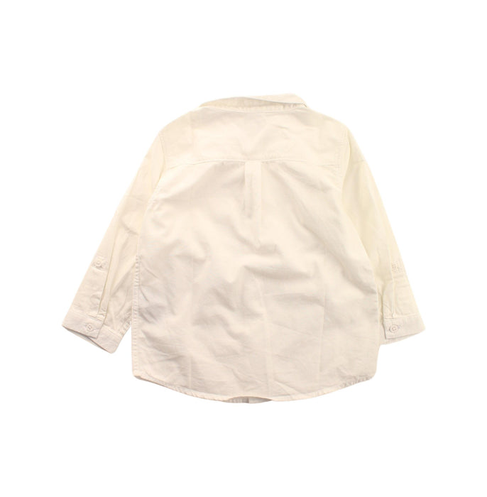 A White Long Sleeve Shirts from Petit Bateau in size 3T for girl. (Back View)