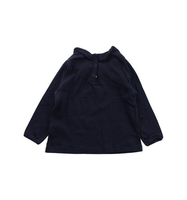 A Blue Long Sleeve Tops from Petit Bateau in size 6-12M for girl. (Back View)