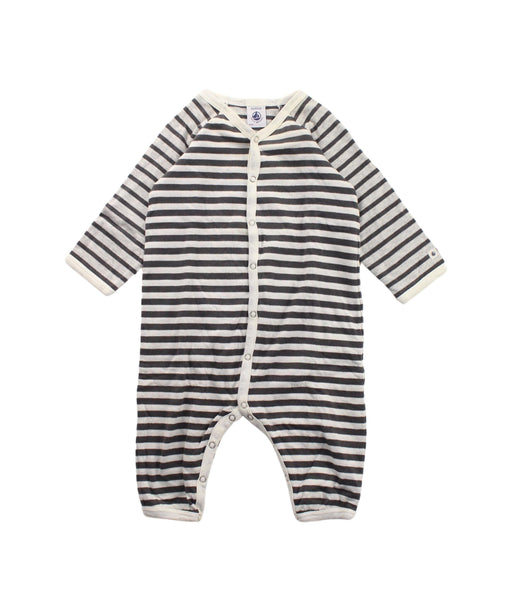 A Black Long Sleeve Jumpsuits from Petit Bateau in size 3-6M for boy. (Front View)