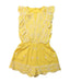 A Yellow Sleeveless Rompers from Seed in size 6T for girl. (Front View)