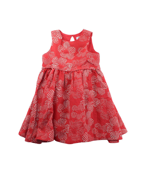 A Red Sleeveless Dresses from Tartine et Chocolat in size 4T for girl. (Front View)