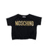A Black Short Sleeve T Shirts from Moschino in size 4T for girl. (Front View)