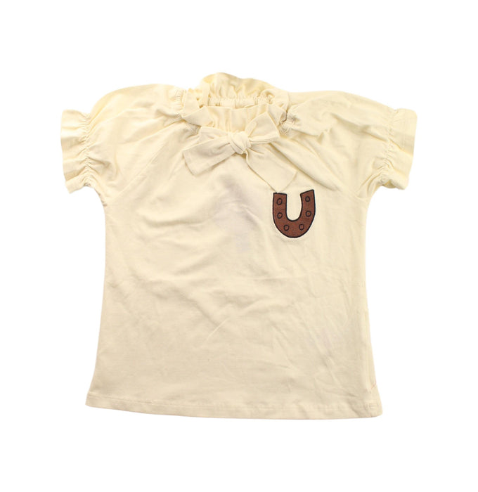 A Ivory Short Sleeve Tops from Mini Rodini in size 2T for girl. (Front View)