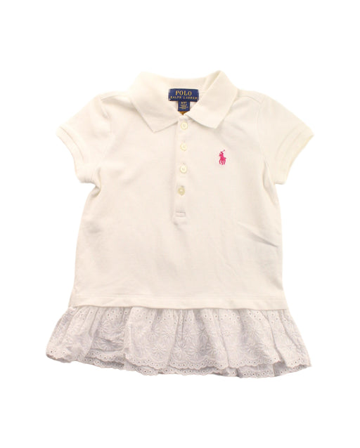 A White Short Sleeve Dresses from Polo Ralph Lauren in size 3T for girl. (Front View)