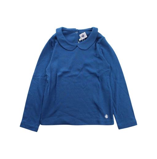 A Blue Long Sleeve Tops from Petit Bateau in size 5T for girl. (Front View)