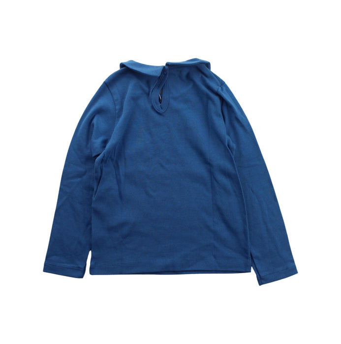 A Blue Long Sleeve Tops from Petit Bateau in size 5T for girl. (Back View)