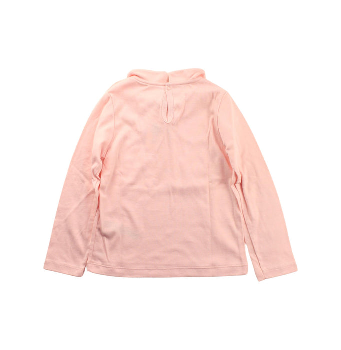 A Pink Long Sleeve Tops from Petit Bateau in size 5T for girl. (Back View)