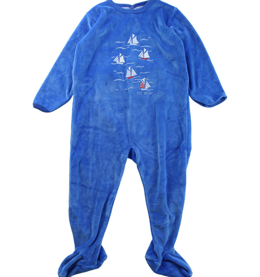 A Blue Onesies from Petit Bateau in size 2T for boy. (Front View)