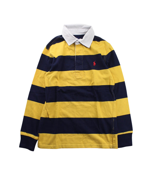 A Blue Long Sleeve Polos from Polo Ralph Lauren in size 8Y for boy. (Front View)
