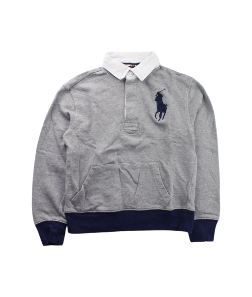 A Grey Buttoned Sweatshirts from Polo Ralph Lauren in size 8Y for boy. (Front View)