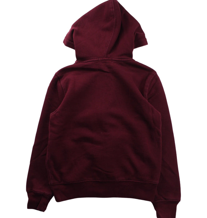 A Burgundy Zippered Sweatshirts from Polo Ralph Lauren in size 8Y for boy. (Back View)