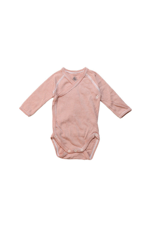 A Orange Long Sleeve Bodysuits from Petit Bateau in size 0-3M for neutral. (Front View)