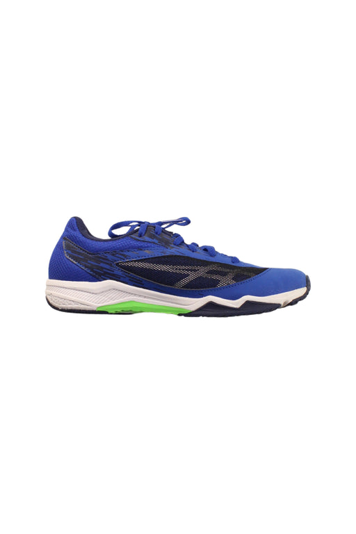 A Blue Sneakers from ASICS in size 12Y for boy. (Front View)