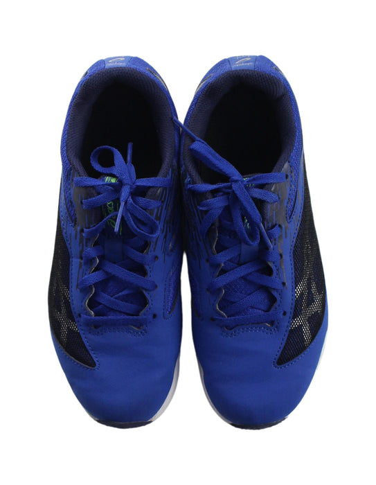 A Blue Sneakers from ASICS in size 12Y for boy. (Back View)