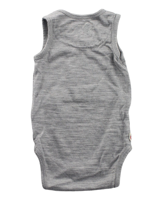 A Grey Sleeveless Bodysuits from Merino Kids in size 3-6M for boy. (Back View)