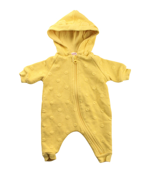 A Yellow Long Sleeve Jumpsuits from Seed in size Newborn for girl. (Front View)