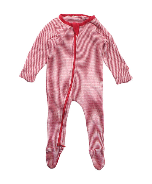 A Red Onesies from Purebaby in size Newborn for boy. (Front View)