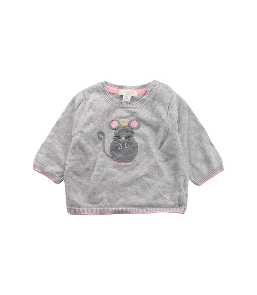 A Grey Knit Sweaters from Purebaby in size 0-3M for girl. (Front View)