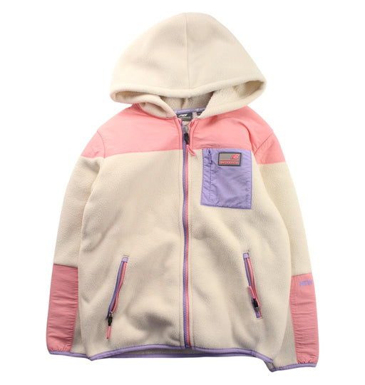 A Pink Lightweight Jackets from New Balance in size 10Y for girl. (Front View)