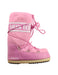 A Pink Winter Boots from Moon Boot in size 6T for girl. (Front View)