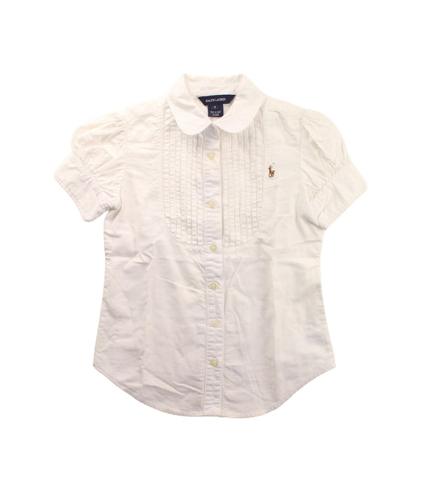 A White Short Sleeve Shirts from Ralph Lauren in size 8Y for girl. (Front View)