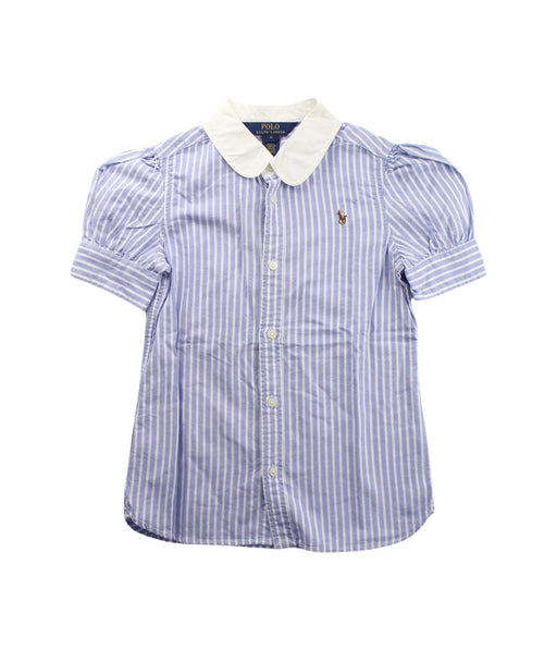 A Blue Short Sleeve Shirts from Polo Ralph Lauren in size 8Y for girl. (Front View)