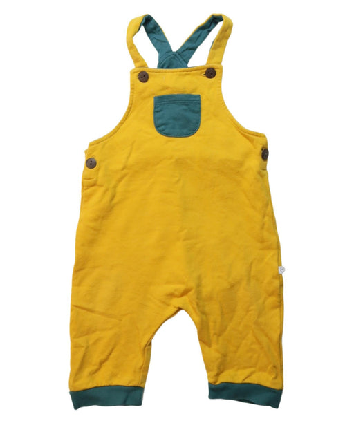A Yellow Long Overalls from Mori in size 6-12M for boy. (Front View)
