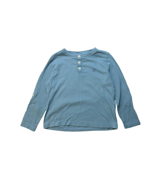 A Blue Long Sleeve Tops from Petit Bateau in size 4T for boy. (Front View)