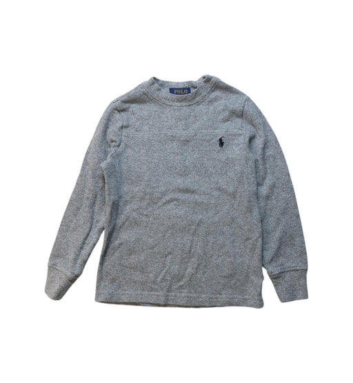 A Grey Long Sleeve T Shirts from Polo Ralph Lauren in size 4T for boy. (Front View)