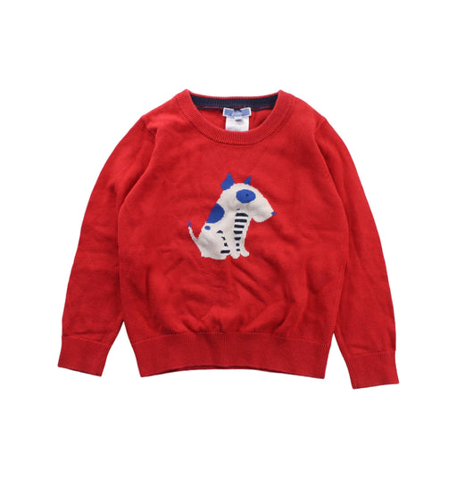 A Red Knit Sweaters from Jacadi in size 4T for boy. (Front View)