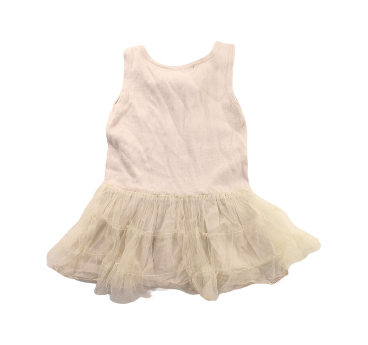 A Beige Sleeveless Dresses from Gingersnaps in size 4T for girl. (Back View)