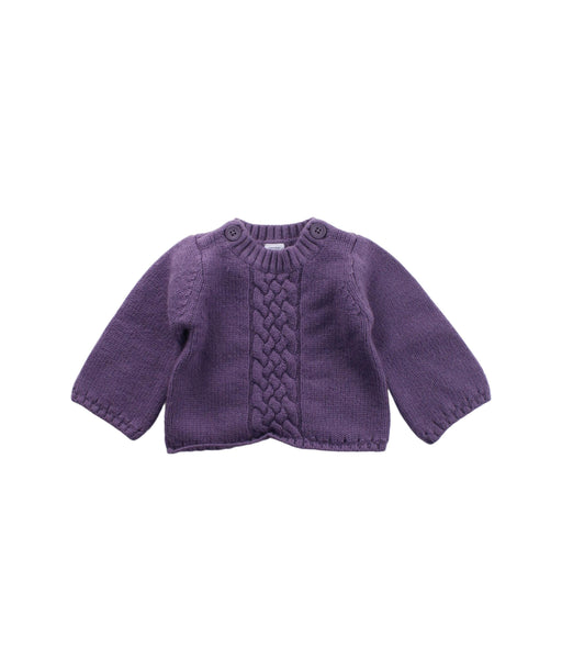 A Purple Knit Sweaters from Seed in size 6-12M for girl. (Front View)