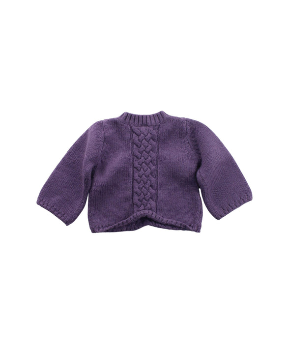 A Purple Knit Sweaters from Seed in size 6-12M for girl. (Back View)