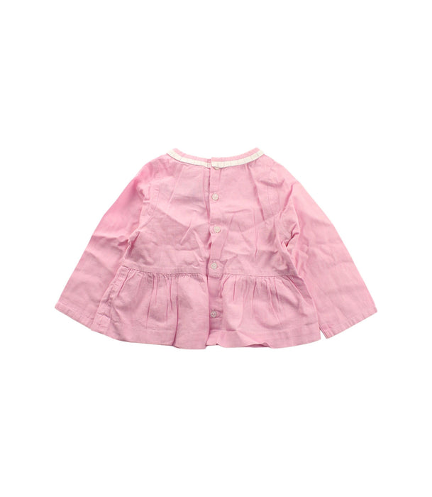 A Pink Long Sleeve Dresses from Jacadi in size 12-18M for girl. (Back View)