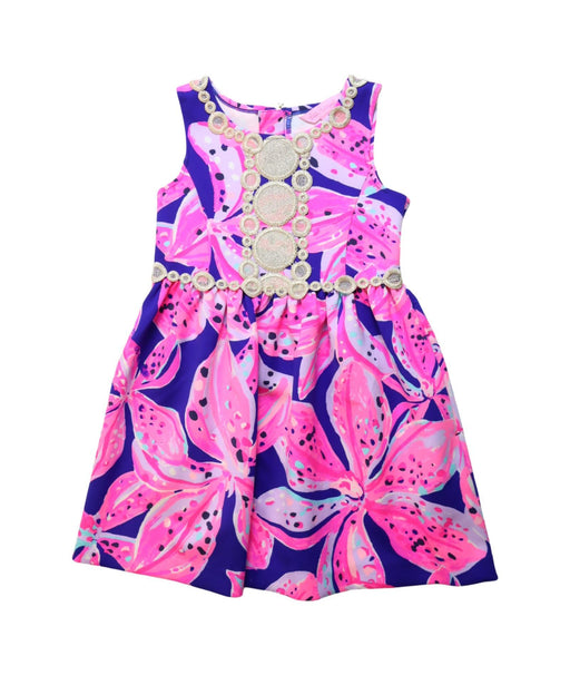 A Multicolour Sleeveless Dresses from Lilly Pulitzer in size 4T for girl. (Front View)