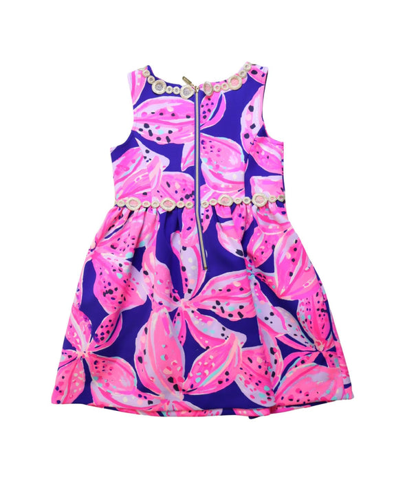 A Multicolour Sleeveless Dresses from Lilly Pulitzer in size 4T for girl. (Back View)