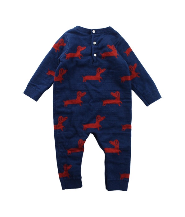 A Blue Long Sleeve Jumpsuits from Jacadi in size 6-12M for boy. (Back View)