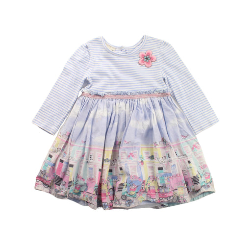 A Blue Long Sleeve Dresses from Monsoon in size 6-12M for girl. (Front View)