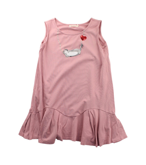 A Pink Sleeveless Dresses from Momonittu in size 10Y for girl. (Front View)