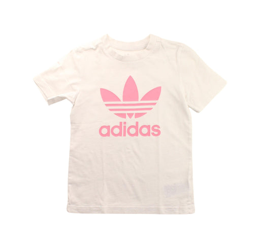 A White Short Sleeve T Shirts from Adidas in size 6T for boy. (Front View)