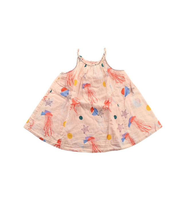A Peach Sleeveless Dresses from Velveteen in size 6-12M for girl. (Front View)