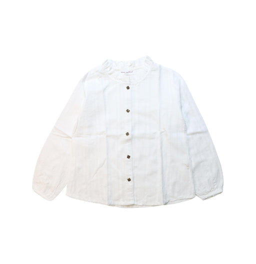 A White Long Sleeve Tops from Excuse My French in size 6T for girl. (Front View)