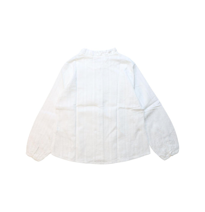 A White Long Sleeve Tops from Excuse My French in size 6T for girl. (Back View)