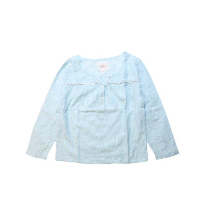A Blue Long Sleeve Tops from Sunset Limonade in size 6T for girl. (Front View)