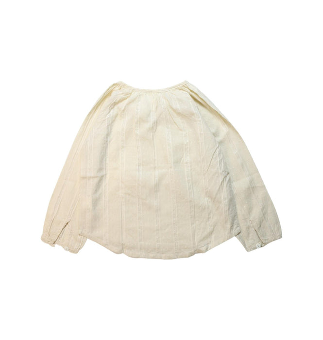 A Ivory Long Sleeve Tops from Sunset Limonade in size 6T for girl. (Back View)