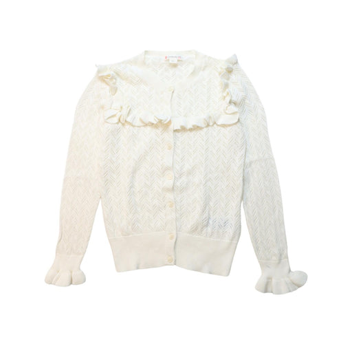 A White Cardigans from Crewcuts in size 6T for girl. (Front View)