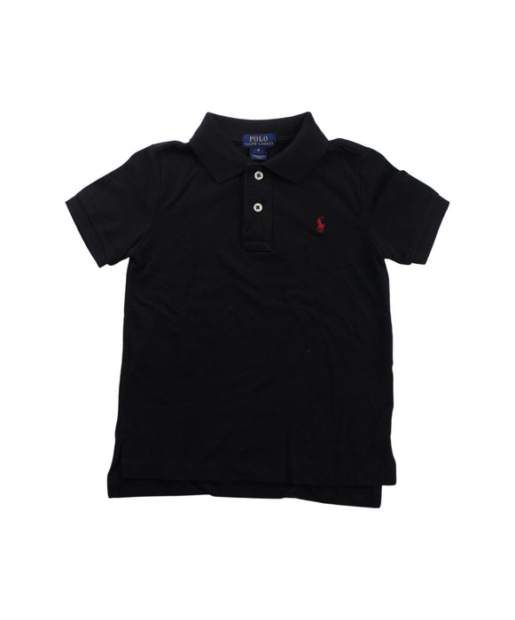 A Black Short Sleeve Polos from Polo Ralph Lauren in size 4T for boy. (Front View)