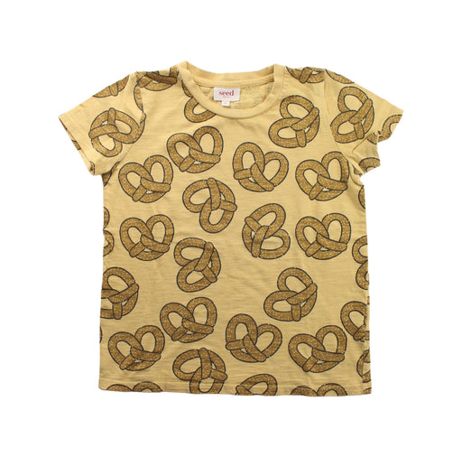 A Yellow Short Sleeve T Shirts from Seed in size 6T for girl. (Front View)