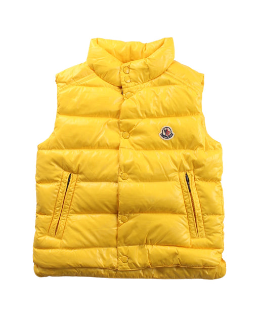 A Yellow Outerwear Vests from Moncler in size 4T for neutral. (Front View)