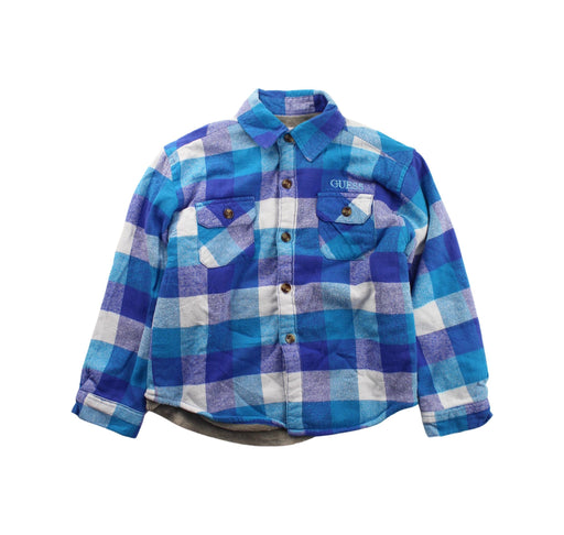 A Blue Long Sleeve Shirts from Guess in size 6T for boy. (Front View)